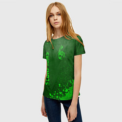 Футболка женская Scorpions - green gradient вертикально, цвет: 3D-принт — фото 2