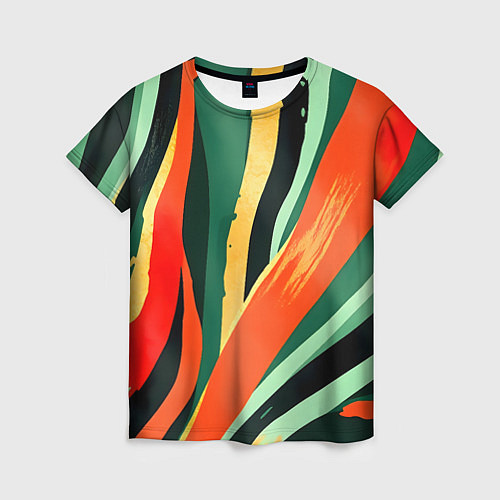 Женская футболка Тропическая жаркая абстракция / 3D-принт – фото 1