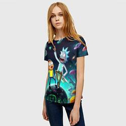 Футболка женская Рик и Морти на планете сказочных грибов, цвет: 3D-принт — фото 2