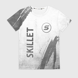 Футболка женская Skillet - white gradient вертикально, цвет: 3D-принт