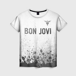 Футболка женская Bon Jovi - white gradient посередине, цвет: 3D-принт