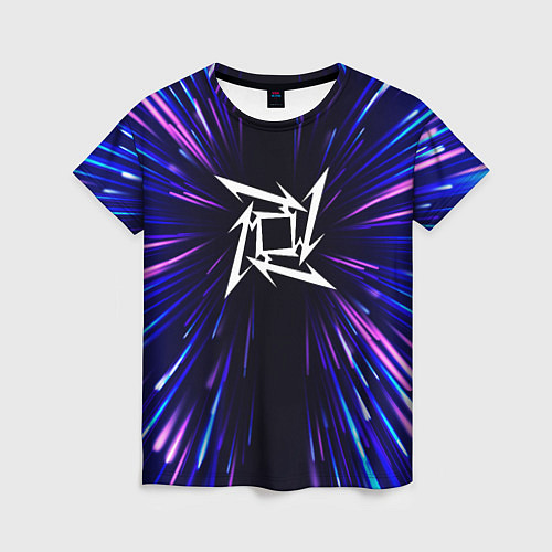 Женская футболка Metallica neon energy / 3D-принт – фото 1