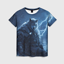 Женская футболка Волк повелитель молний