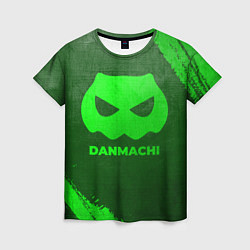 Женская футболка DanMachi - green gradient