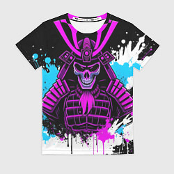 Футболка женская Скелет самурая, цвет: 3D-принт