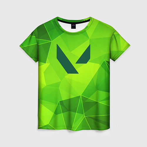 Женская футболка Valorant green poly / 3D-принт – фото 1