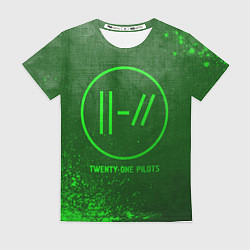 Футболка женская Twenty One Pilots - green gradient, цвет: 3D-принт