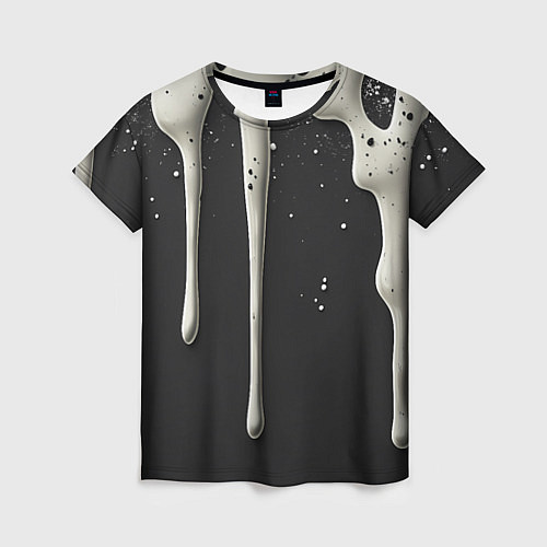 Женская футболка Белая слизь текстура / 3D-принт – фото 1