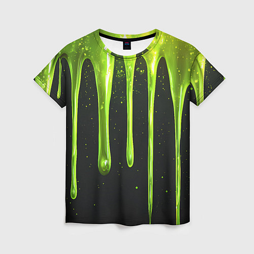 Женская футболка Слизь зеленая текстура / 3D-принт – фото 1