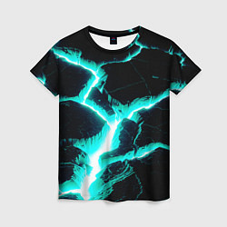 Футболка женская Color light blue black, цвет: 3D-принт