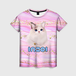 Футболка женская Inzoi розовый фон с золотинками, цвет: 3D-принт