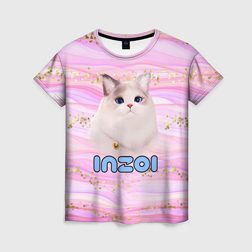Женская футболка Inzoi розовый фон с золотинками / 3D-принт – фото 1