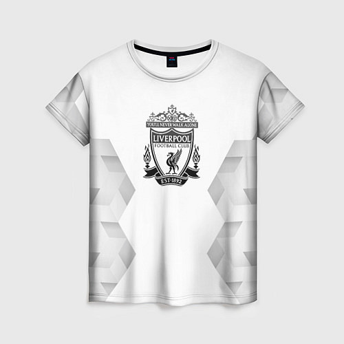 Женская футболка Liverpool white poly / 3D-принт – фото 1