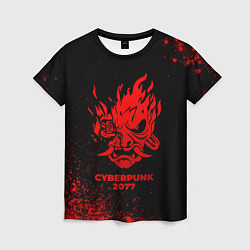 Женская футболка Cyberpunk 2077 - red gradient