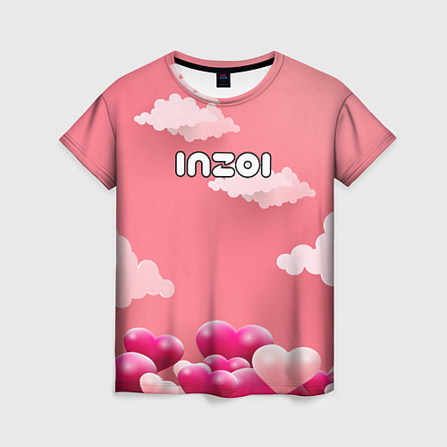 Женская футболка Inzoi сердечки и облака / 3D-принт – фото 1