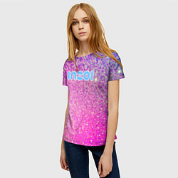 Футболка женская Inzoi лого и розовые блестки, цвет: 3D-принт — фото 2