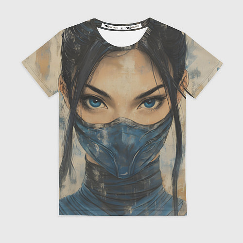 Женская футболка Портрет Китаны - Мортал комбат / 3D-принт – фото 1
