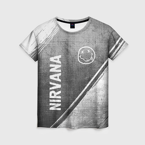 Женская футболка Nirvana - grey gradient вертикально / 3D-принт – фото 1