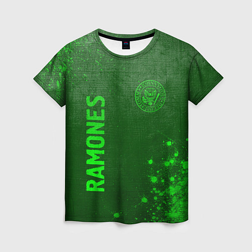 Женская футболка Ramones - green gradient вертикально / 3D-принт – фото 1