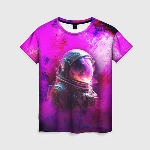 Женская футболка Космонавт красочный / 3D-принт – фото 1