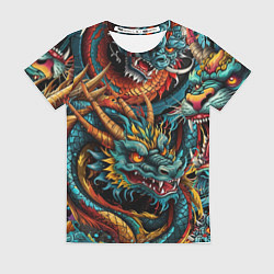 Футболка женская Татуировка дракона ирезуми, цвет: 3D-принт