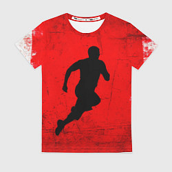 Футболка женская Спринтер на красно белом, цвет: 3D-принт