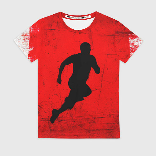Женская футболка Спринтер на красно белом / 3D-принт – фото 1