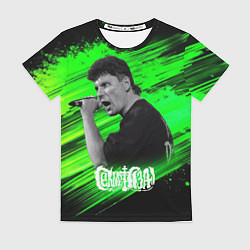 Женская футболка Юрий Хой с микрофоном