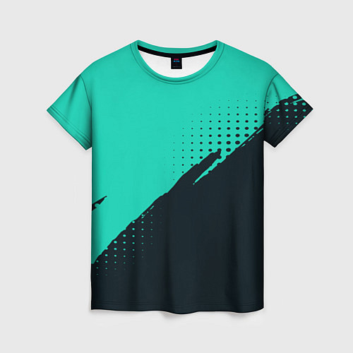Женская футболка Color black light blue / 3D-принт – фото 1