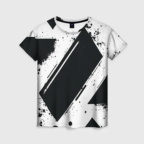 Женская футболка Color black white / 3D-принт – фото 1