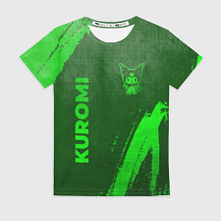 Женская футболка Kuromi - green gradient вертикально