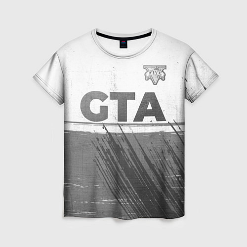 Женская футболка GTA - white gradient посередине / 3D-принт – фото 1