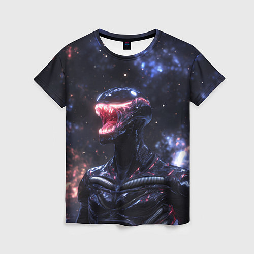 Женская футболка Чужой на фоне вселенной / 3D-принт – фото 1