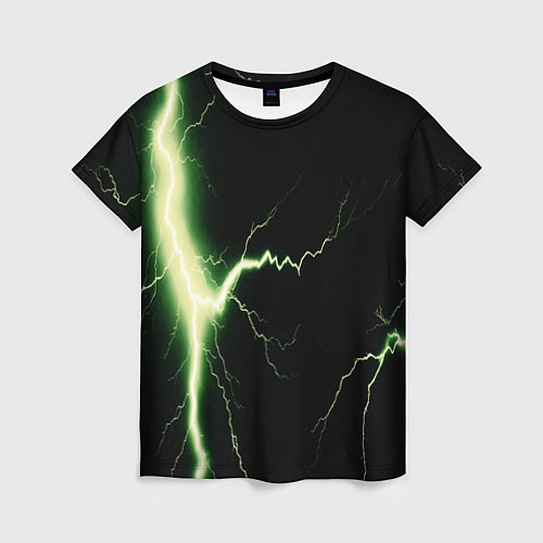 Женская футболка Lightning yellow текстура / 3D-принт – фото 1