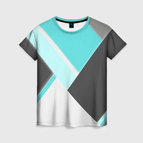 Женская футболка Color black blue / 3D-принт – фото 1