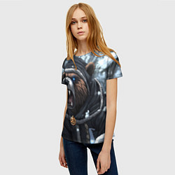 Футболка женская Зима - русский медведь, цвет: 3D-принт — фото 2