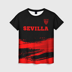 Женская футболка Sevilla - red gradient посередине
