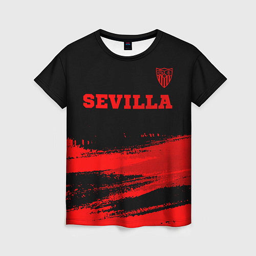 Женская футболка Sevilla - red gradient посередине / 3D-принт – фото 1