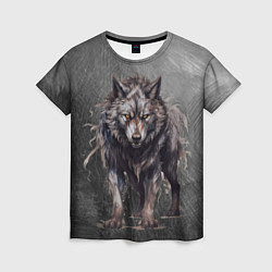 Женская футболка The fierce wolf
