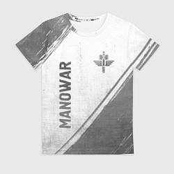 Женская футболка Manowar - white gradient вертикально