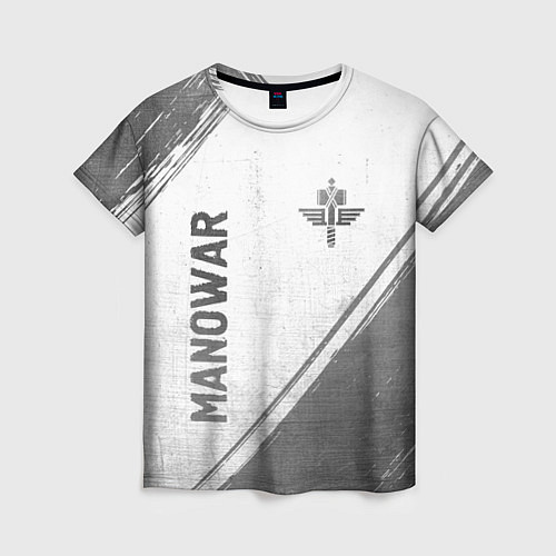 Женская футболка Manowar - white gradient вертикально / 3D-принт – фото 1