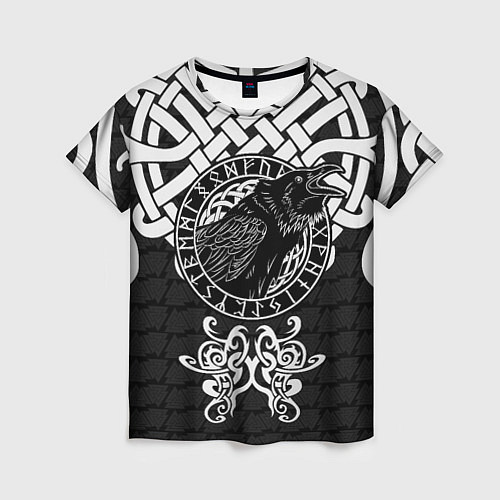 Женская футболка Узор - ворон / 3D-принт – фото 1