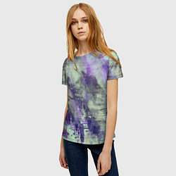 Футболка женская Абстракция - atomic violet in green, цвет: 3D-принт — фото 2