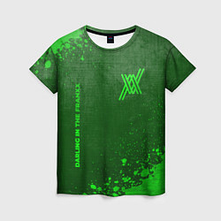 Женская футболка Darling in the FranXX - green gradient вертикально
