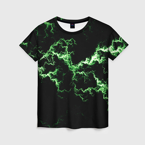 Женская футболка Lightning green glow / 3D-принт – фото 1