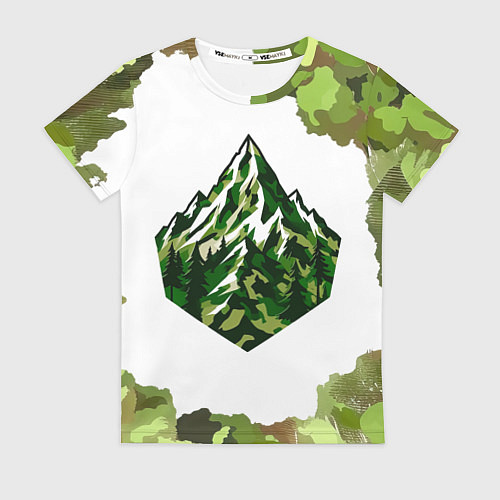 Женская футболка Камуфляж альпениста / 3D-принт – фото 1