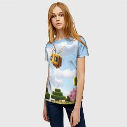 Футболка женская Пчёлка - Minecraft, цвет: 3D-принт — фото 2