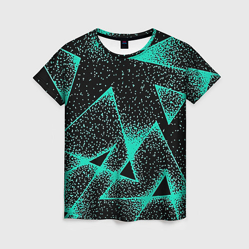 Женская футболка The triangle is light blue / 3D-принт – фото 1