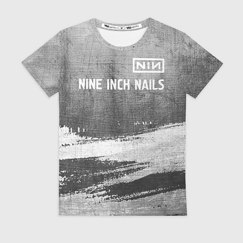 Женская футболка Nine Inch Nails - grey gradient посередине / 3D-принт – фото 1