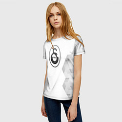 Футболка женская Galatasaray white poly, цвет: 3D-принт — фото 2